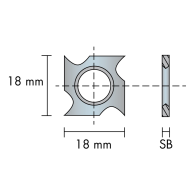 Hauptschneiden WPL HW mit 4 Schneidfasen, 18 x 18 x 2,45 mm