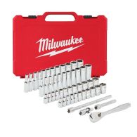 MILWAUKEE Ratschen- und Steckschlüssel 1/4" imperial & metrisch SET 50-teilig