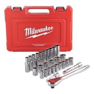 MILWAUKEE Ratschen- und Steckschlüssel 1/2" metrisch SET 28-teilig