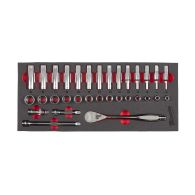 MILWAUKEE Einlage Ratschen- & Steckschlüsseleinsätze 3/8" für Werkstattwagen 78 cm