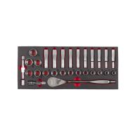 MILWAUKEE Einlage Ratschen- & Steckschlüsseleinsätze 1/2" für Werkstattwagen 78 cm