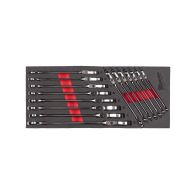 MILWAUKEE Einlage Gelenk-Ratschen-Ringmaulschlüssel SET MAX BITE für Werkstattwagen 78 cm 