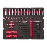 MILWAUKEE PACKOUT™ Einlage Ratsche, Steck- und Ratschen-Ringmaulschlüssel 3/8"