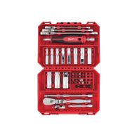 MILWAUKEE Ratschen-, Lange-Steckschlüsseleinsätze- und Handgriff Premium SET 1/4" metrisch, 42-teilig