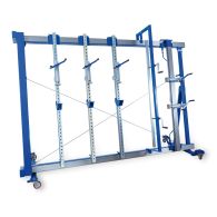 Rahmenpresse RPW 3000 plus mit optionaler seitlicher Presseinheit und optionalen Fahrwerk 