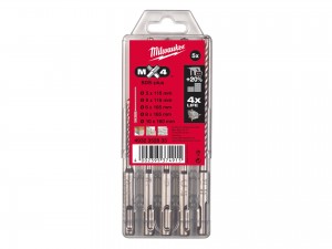 MILWAUKEE Hammerbohrer SDS-Plus MX4 SET 5-teilig