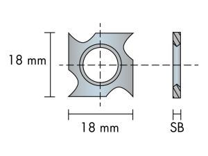 Hauptschneiden WPL-HW mit 4 Schneidfasen, 18 x 18 x 2,95 mm