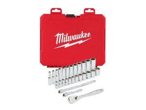 MILWAUKEE Ratschen- und Steckschlüssel 1/4" metrisch SET 28-teilig
