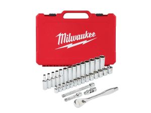 MILWAUKEE Ratschen- und Steckschlüssel 3/8" metrisch SET 32-teilig