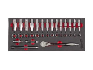 MILWAUKEE Einlage Ratschen- & Steckschlüsseleinsätze 3/8" für Werkstattwagen 78 cm