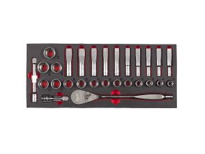 MILWAUKEE Einlage Ratschen- & Steckschlüsseleinsätze 1/2" für Werkstattwagen 78 cm