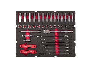 MILWAUKEE PACKOUT™ Einlage Ratsche, Steck- und Ratschen-Ringmaulschlüssel 3/8"