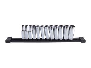 MILWAUKEE Steckschlüsseleinsatz 3/8" lang SET 12-kant, metrisch, 12-teilig