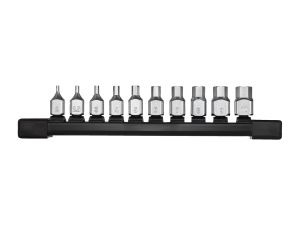 MILWAUKEE Bit-Steckschlüsseleinsatz 1/4" Innensechskant SET kurz, metrisch, 10-teilig