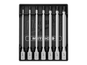 MILWAUKEE Bit-Steckschlüsseleinsatz 3/8" Innensechskant SET lang, metrisch, 7-teilig