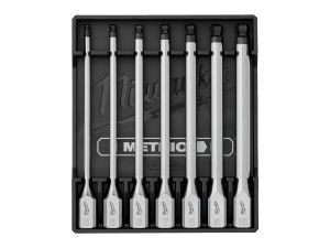 MILWAUKEE Bit-Steckschlüsseleinsatz 3/8" Innensechskant SET lang, metrisch, schwenkbar, 7-teilig