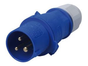 Stecker, 1 x 230 V, 16A, "Nase 6 Uhr"