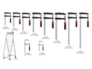 BESSEY Zwingenwagen - 34 Tempergusszwingen mit 2-K Griff
