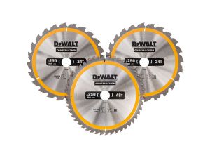 DEWALT Kreissägeblätter 250 mm  3er Pack