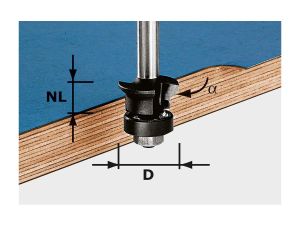 FESTOOL Fase-Bündigfräser HW S8 D24/0° +45°