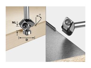 FESTOOL Fasefräser-Wendeplatten S8 HW 45° D27 12x12 KL