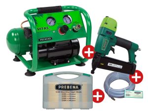 PREBENA Montage-Kompressor VITAS 45 SET inkl. Nagelgerät + Nägel + Schlauch