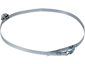 Spannband mit Schnellklemmung für Spänesack