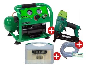 PREBENA Montage-Kompressor VITAS 45 SET inkl. Klammergerät + Klammern + Schlauch