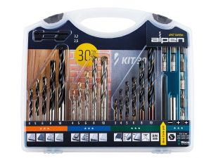 ALPEN Holz-/Stein-/Metallbohrer Combiset Master 30-teilig