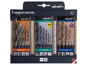 ALPEN Holz-/Stein-/Metallbohrer Combiset Master 16-teilig