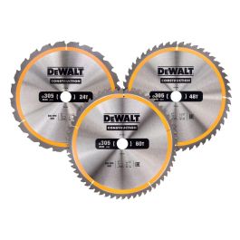 DeWalt Sägeblätter 7,25 Zoll – 24 Zähne, 3er Pack, Mit Anti-Stick-Beschichtung, Für Rahmungsarbeiten