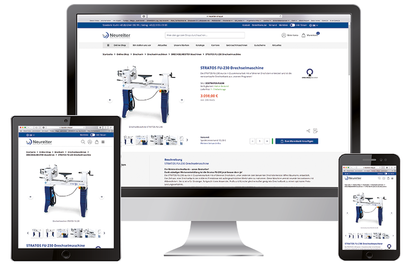 Shop Montage des neuen Onlineshops